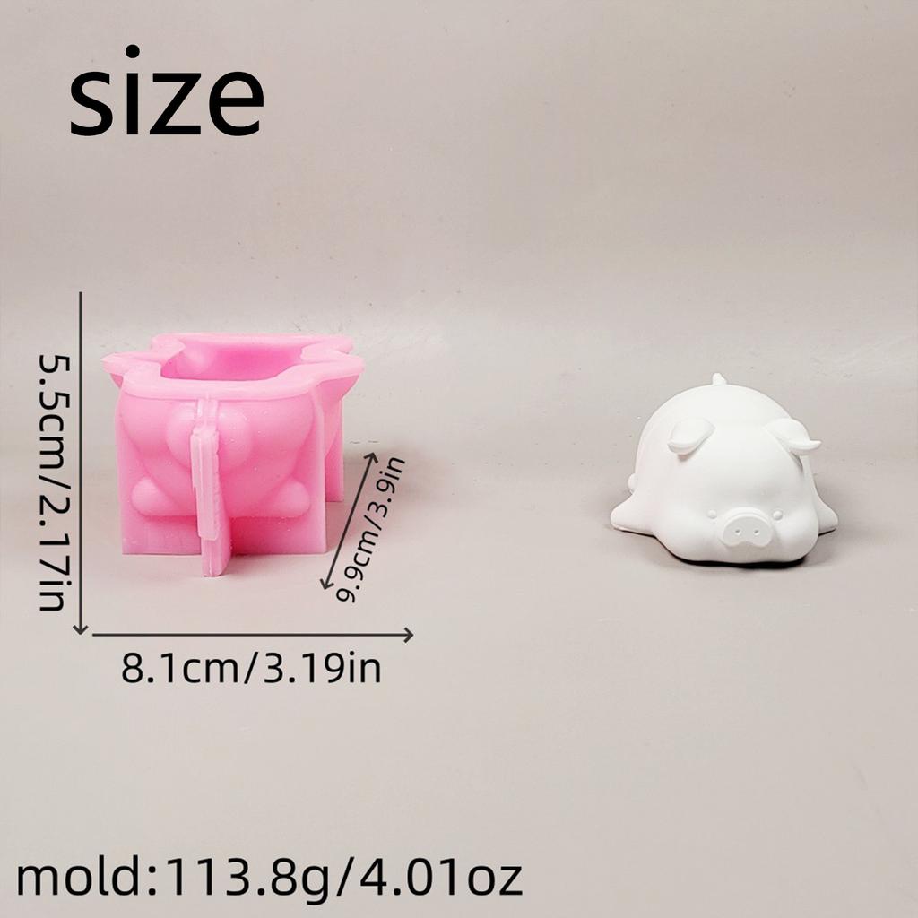 Piggy Statue Silicone Candle Molds for Epoxy Resin Home Decoration Animal Figurine Silicone Molds Soap Making Molds