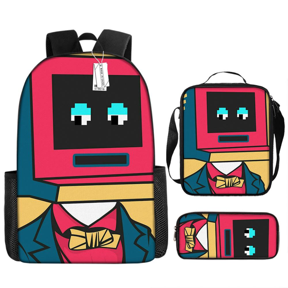 Toilet backpack European and American retro schoolbag fourth grade bag sketch large capacity portable bag