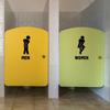 Lukang Waterproof Cartoon Restroom Door Sticker for Kindergarten Toilets