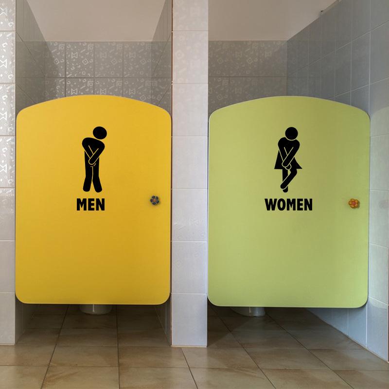Lukang Waterproof Cartoon Restroom Door Sticker for Kindergarten Toilets