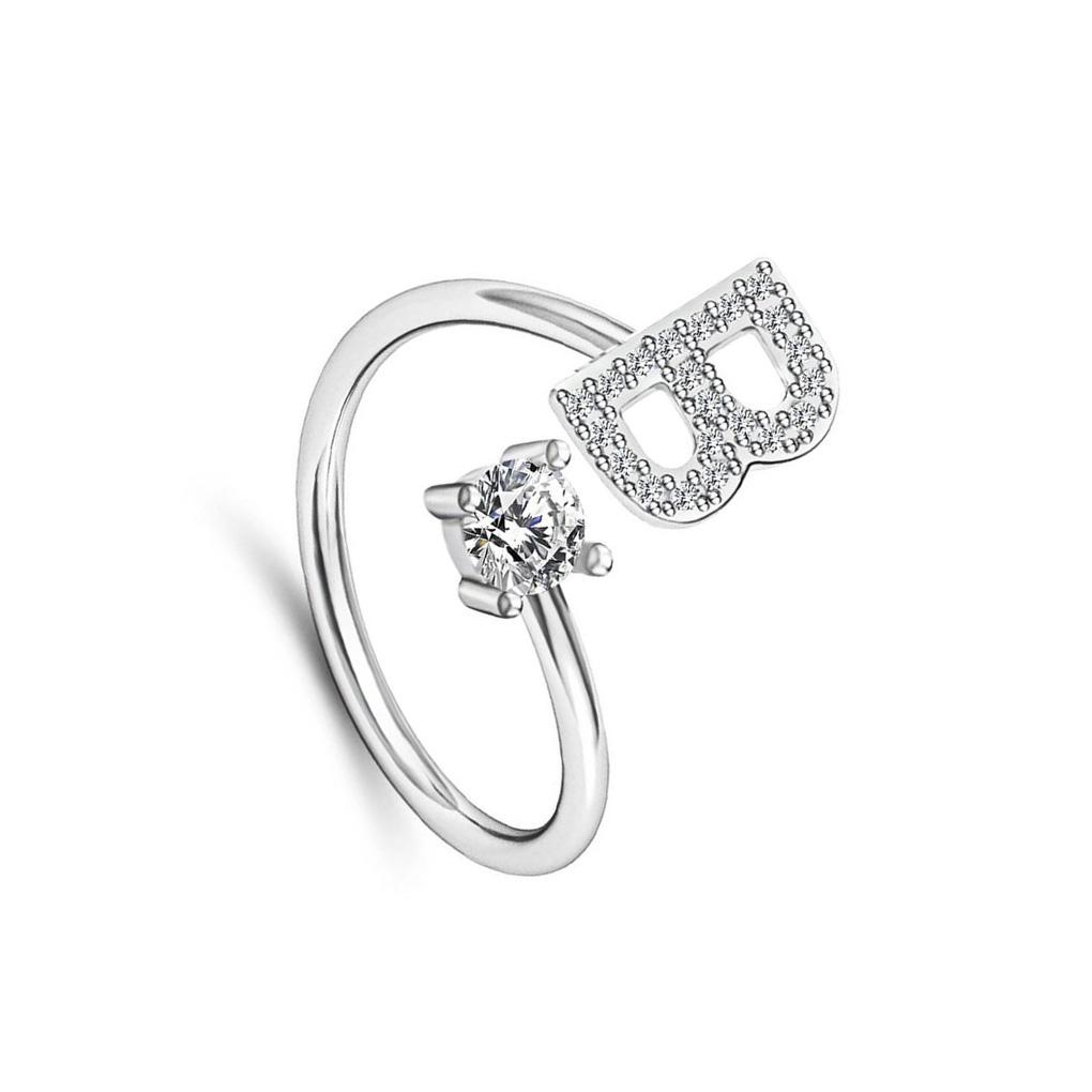 Open Romantic Letter Rings Color Adjustable Party Jewelry Gift Girl Alloy Wedding Bands Couple Friendship Accessories