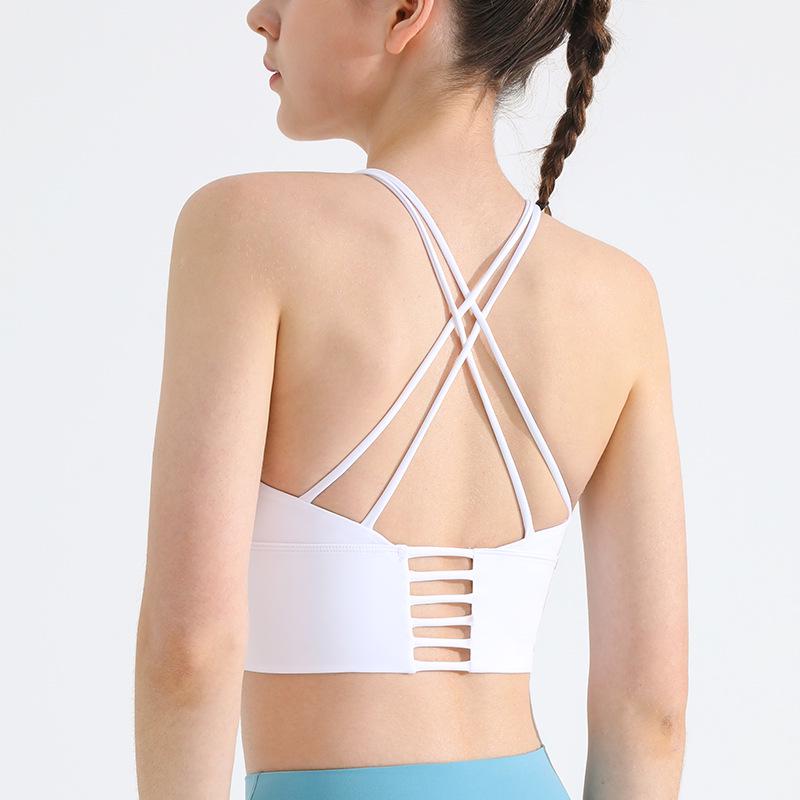 

Женский спортивный бюстгальтер с высокой ударопрочностью на тонких бретельках - противоударный жилет для йоги с завязками на шее и сборками на спине Small