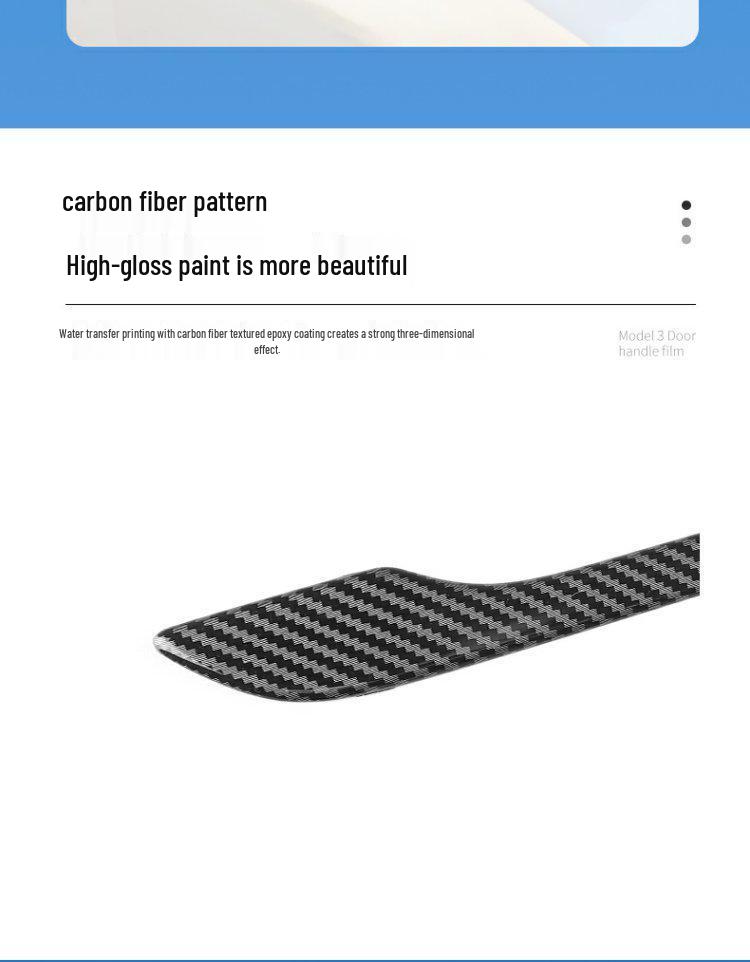 Carbon Fiber Door Handle Covers for Tesla Model Y & 3 - Black Mod Accessories