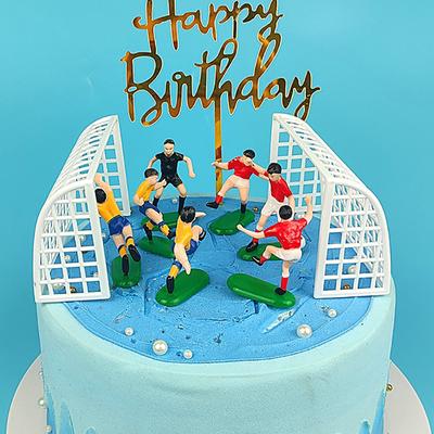 Fotbalová hra Dětská hračka Celebration Goal Gate pečivo Art Birthday Cupcake Topper