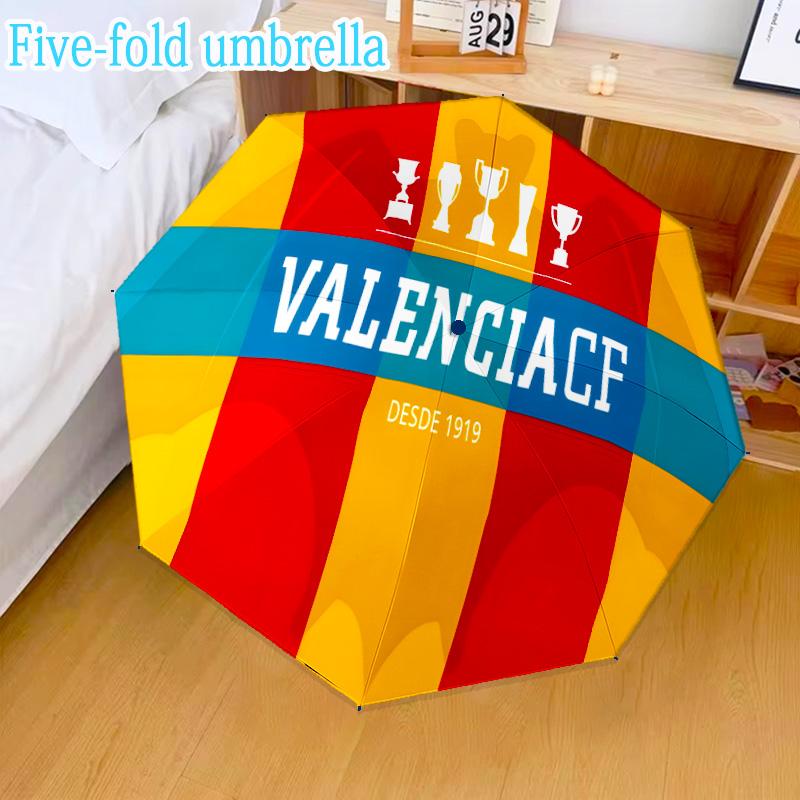 Valen-cia Crest Sunset Mini Umbrella, 5-Fold, Lightweight, Retractable Umbrella Features 8 Ribs, Ideal for Outdoor Use Birthday Gifts