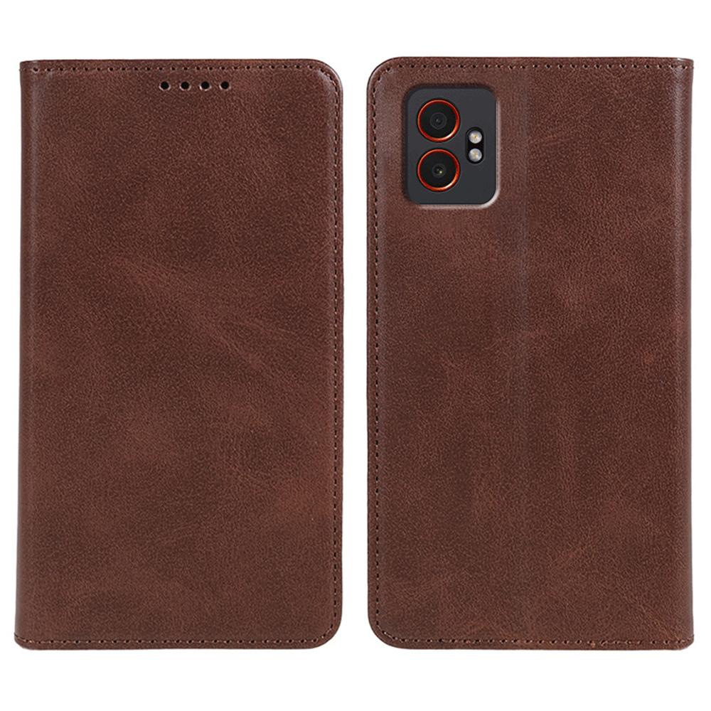 For Samsung Galaxy XCover7 Pro Case Strong Magnetic PU Leather Phone Cover Calf Texture