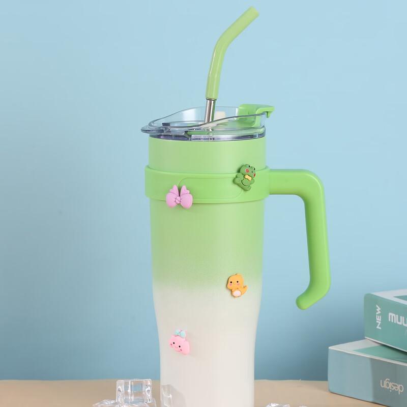 Shangqi 1.2L Green-White Gradient Insulated Stainless Steel Bottle