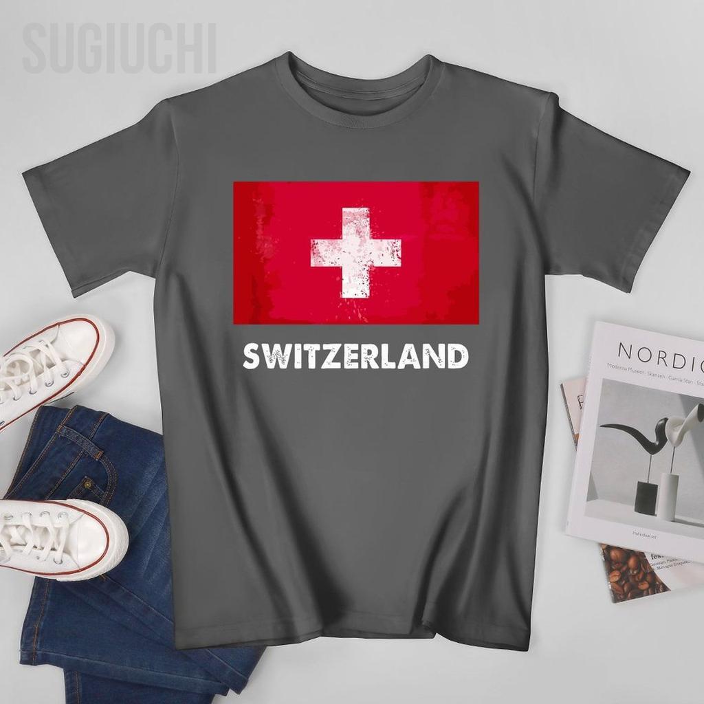 Unisex Unisex Switzerland Flag Shirt Swiss Tshirt Tees Oneck T Shirts WoUnisex Boys 100 Cotton TShirt