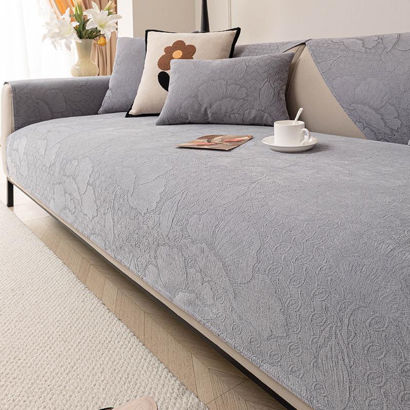 

Nordic Solid Color Chenille Sofa Cushion Simple Four-Season Universal Sofa Cover Cloth Anti-Cat Scratch Non-Slip Sofa Cushion 70*70cm