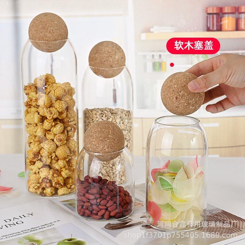 Cork Lid Glass Storage Jar for Coffee Beans, Tea, and More