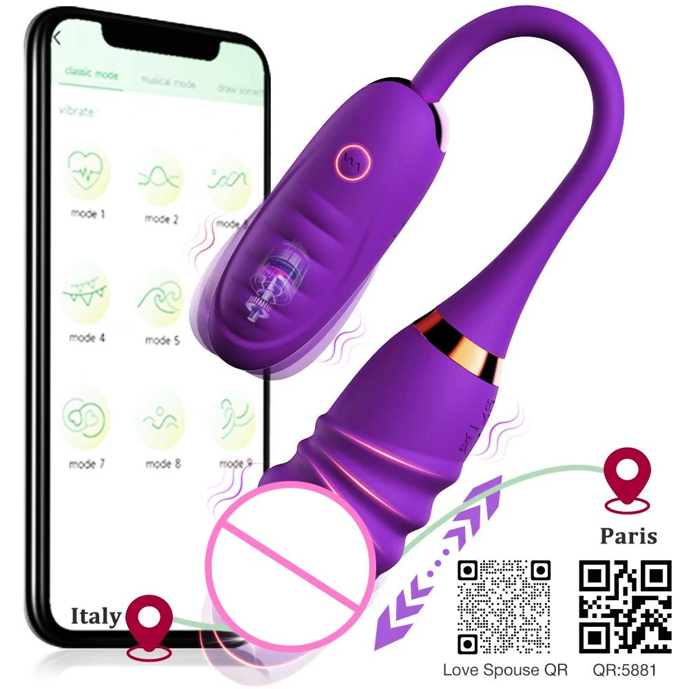 G Spot Vibrator for Women Wireless Bluetooth APP Telescopic Dildo Clitoris Stimulator Vagina Massager Love Egg Panties Sex Toys