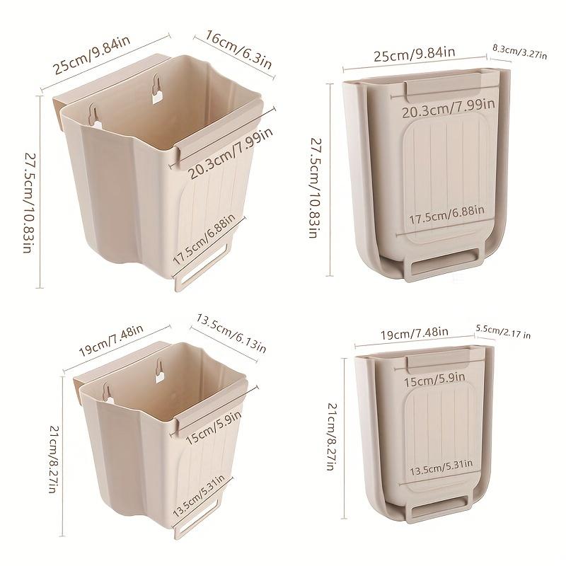 Foldable Hanging Trash Can - Thick-Walled Large Diameter for Kitchen Cabinet Door Mount - Durable and Sturdy Design