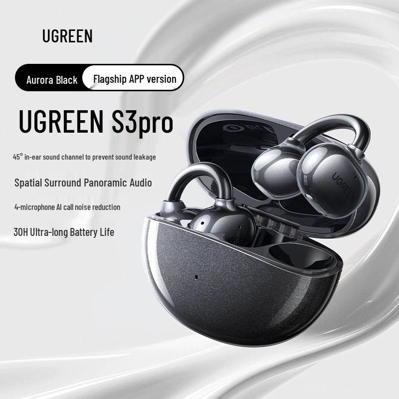 

UGREEN S3Pro Air Conduction Open-Ear Bluetooth Sports Headphones with Long Battery Life and Universal Bass. чорний