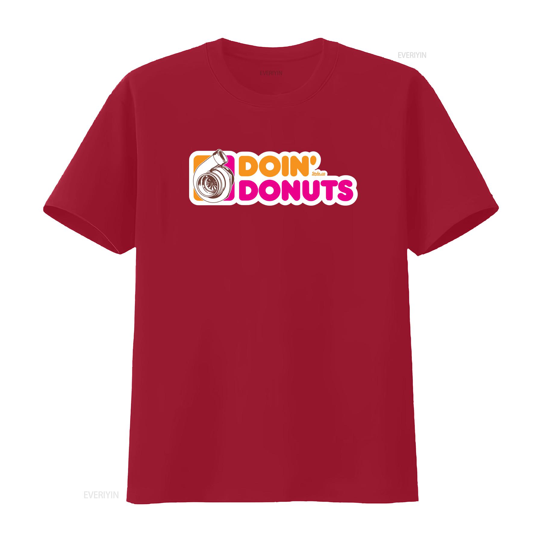 

DOIN DONUTS TURBO T shirt vintage Washed Top For Everyday Wear homme streetwear Versatile Breathable fashion Comfortable S