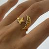 Yori 2025 Minimalistischer Edelstahl Stern Mond Offener Ring 18K Gold Beschichtet Dünner Finger Schmuck Basic Stil Großhandel