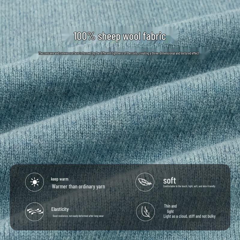 SHANSHAN Men's 100% Wool Thickened Turtleneck Sweater