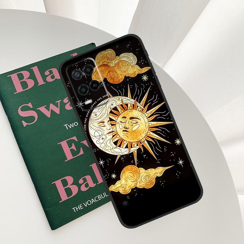 Sun Moon Case For Oppo A15 A16 A17 A52 A72 A76 A96 A54 A74 A94 A54S A57S A58 A78 A98 A57 A77 Cover