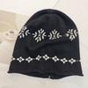 Knitted Beanie Hat For Women With Floral Pattern And Cold Weather Warmth Perfect For Autumn And Winter