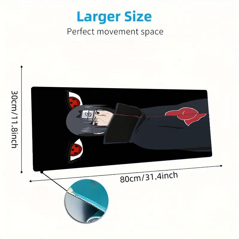 Uchiha Sasuke Mouse Pad, Large Gaming Desk Mat, Non-slip XXL Mousepad for Laptop & Tablet, Mini PC Playmat with Stitched Edges