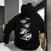 Evil Demon Pattern Print Outwear Fall/winter Coat 2025 New Arrival Men's Hoodie High Quality Hooded Long Sleeve Black Sweatshirt