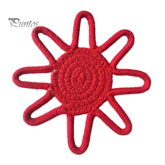 Sous-verre Style Nordique Tournesol Corde de Coton Sous-verre, Tapis Isolant Thermique Fait Main pour Tasse Antidérapante Table, Set de Table Pots Et Tasses Tissé