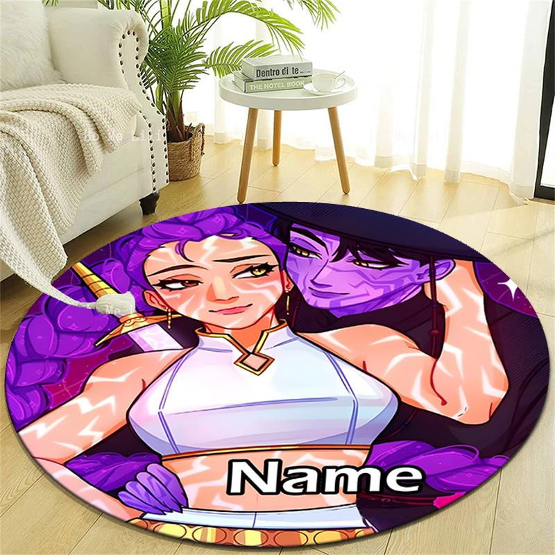 Personalized K-KPop Demon Hunters Round Chair Office Rug - Perfect for Mat, Office Chair & More - Ideal Gift for Birthdays and Holidays
