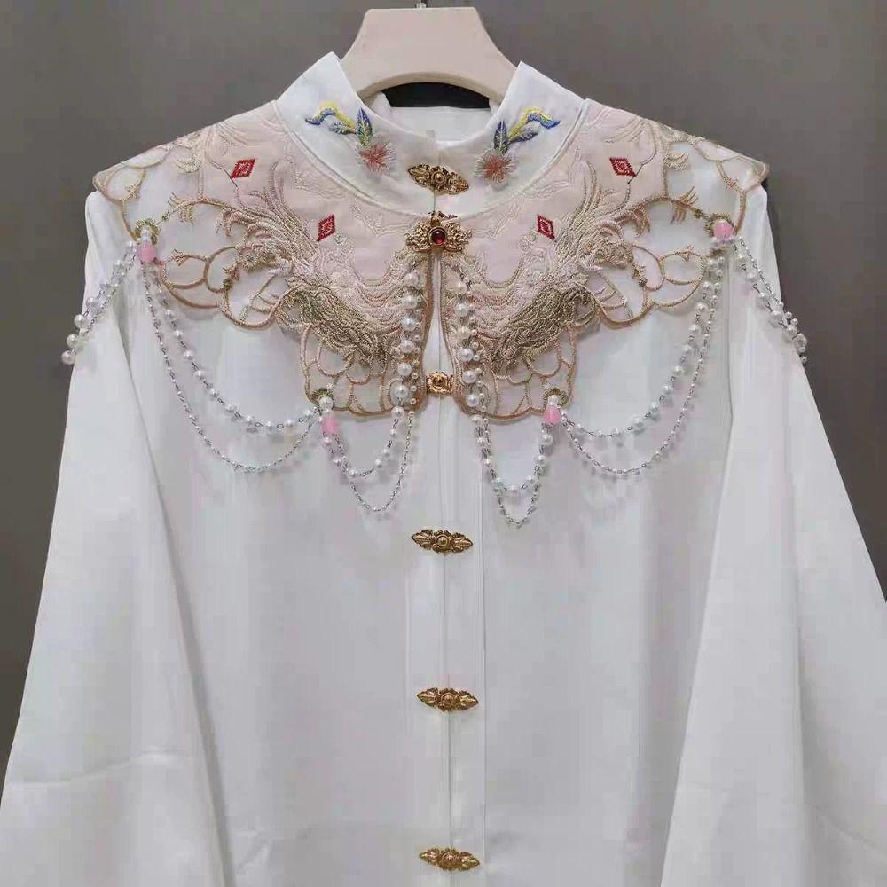 Detachable Hanfu Collar Embroidered Shirt Fake Collar Elegant Shoulder Collar Cloth