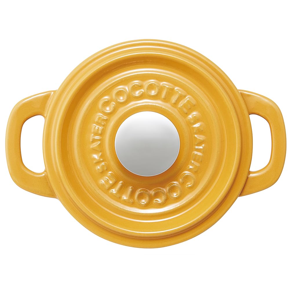 Skater IH Compatible Cocotte Oven Pumpkin 12cm Pot, Two-handed Pot, Cooking, Iron, Enameled, Yellow, INCT12N-A