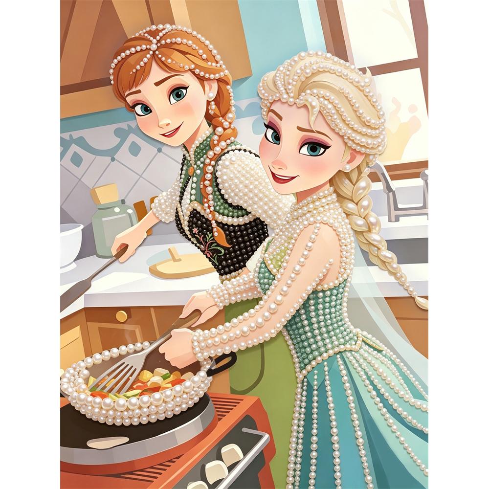 

Disney Pearl Painting Anna and Elsa DIY Pearl Painting Gem Art Pearl Dot Painting Picture Crafts Adult Beginner Gifts Home Decor 30x40