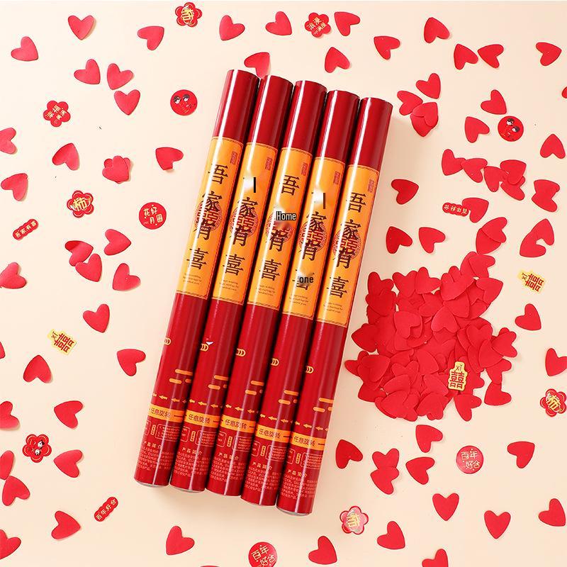 60cm Handheld Starry Petal Wedding Confetti Firework Tube - Brilliant Cannon Props for Wedding Décor