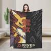 Anime Renamon Cozy Blankets For Sofa Home  Novelty Bedding Throws Winter Travel Car Flannel Bedspread