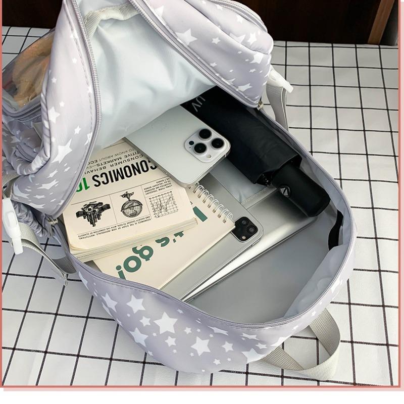 Korean Version Ins New High-value, Fresh, Sweet and Cute Star Bar Pain Bag, Light Backpack for Junior High School Students