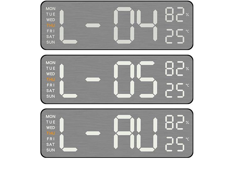 Brushed Metal Wall Clock: Multi-functional LED Alarm with Electronic Display, Cross-border Bestseller