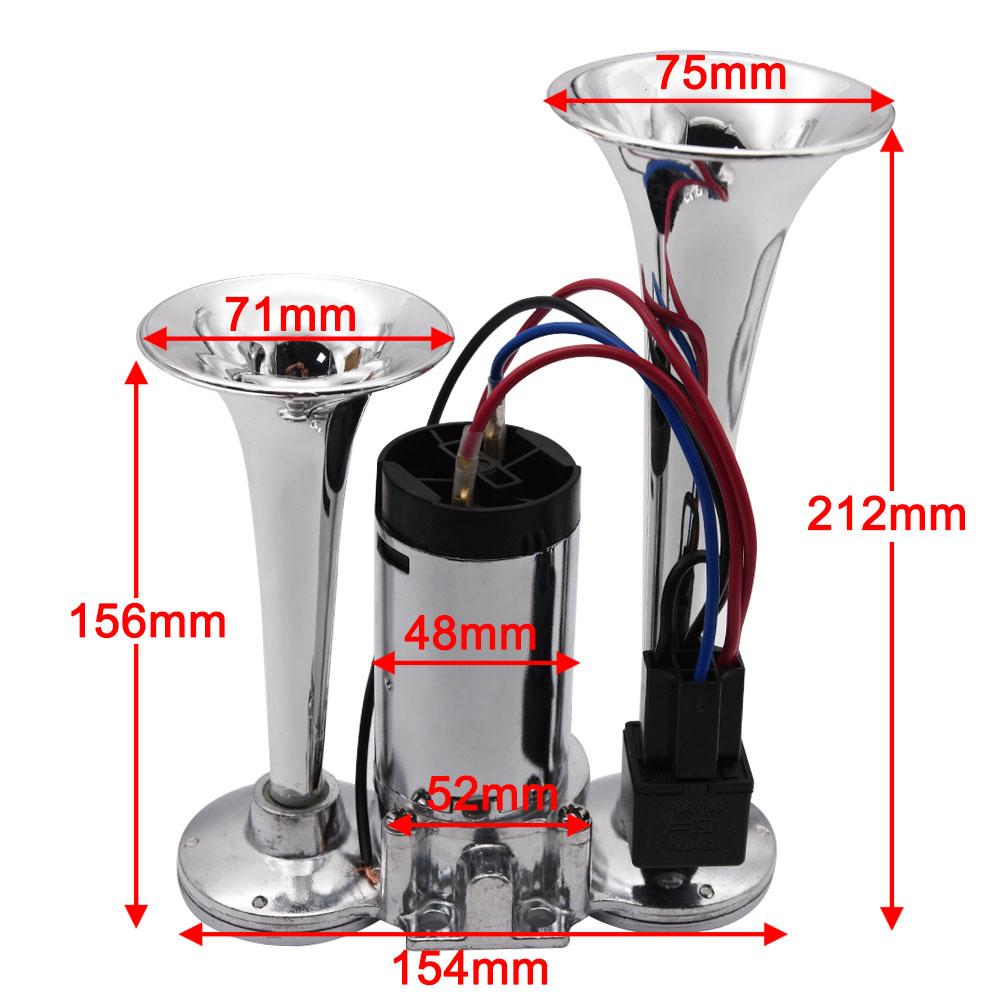 100% 12v Dual Trumpets Speaker 150db Car Electric Loud Horn Air Horn Siren Truck Boat Train Speaker For Car