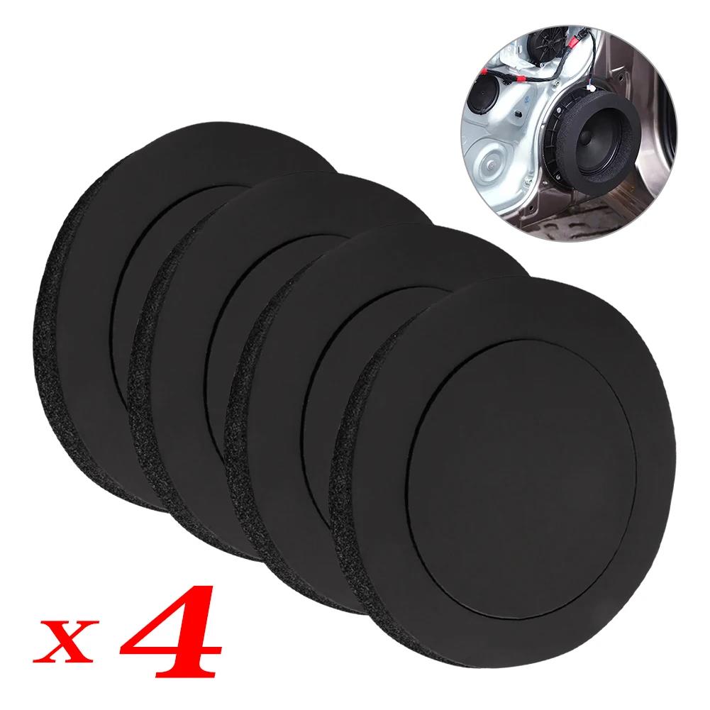4Pcs 6.5 Inch Universal Car Speaker Foam Ring Soundproof Acoustic Seal Pad Strong Self-Adhesive Auto Door Audio Enhancer Heat Shields 2