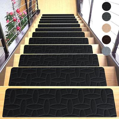 Fashion 76X20cm Staircase Mat Non-Slip Safety Stair Tread Carpet Mat Soft Stripe Self-adhesive Protection Cover Pads Home Decor