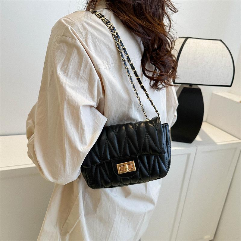 Francouzská Niche Móda Ležérní Výšivka Řetízek Jedno Rameno Crossbody Kabelka Populární Jarní Nová Podpažní Kabelka