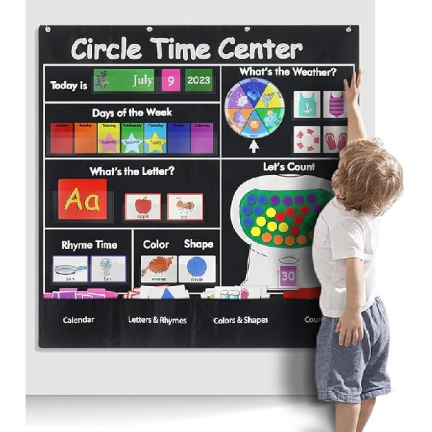 Circle Time Center Classroom Pocket Charts Teaching Pocket Chart Calendar Learning Shape Color Weather Classroom Pocket Chart-Number Pocket Chart