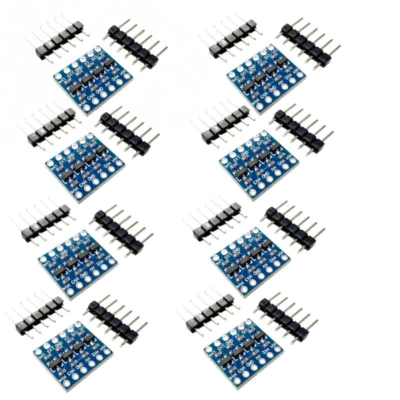 4-Channel Logic Level Converter Module Bidirectional 3.3V-5V Shifter with Headers (Need Solder) for I2C SPI UART