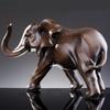 Simulated Animal Sculpture Imitation Wood Elephant Statue Resin Crafts Animal Sculpture Desk Decoration Ornaments Furnishings