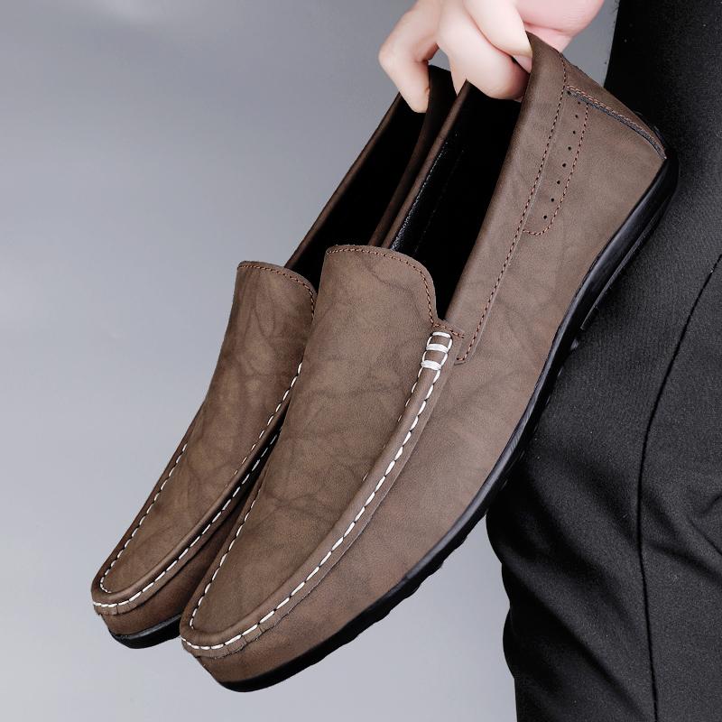 

Высококачественные мокасины Мужская деловая обувь Обувь ручной работы Натуральная кожа Универсальные лоферы Высококачественные слипоны Мужская повседневная обувь 37 коричневый