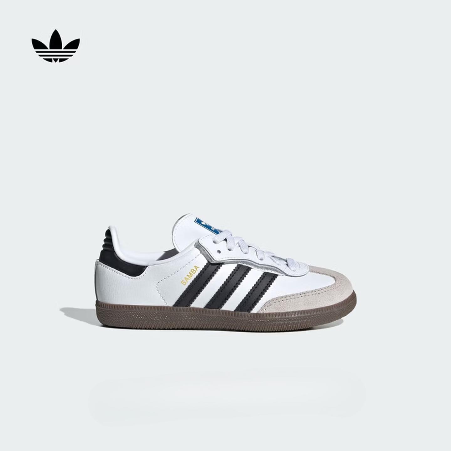 

Мужские детские кеды Adidas T-образные SAMBA OG CF EL Board Shoes Adidas Логотип Трилистник JQ6391 28 белый