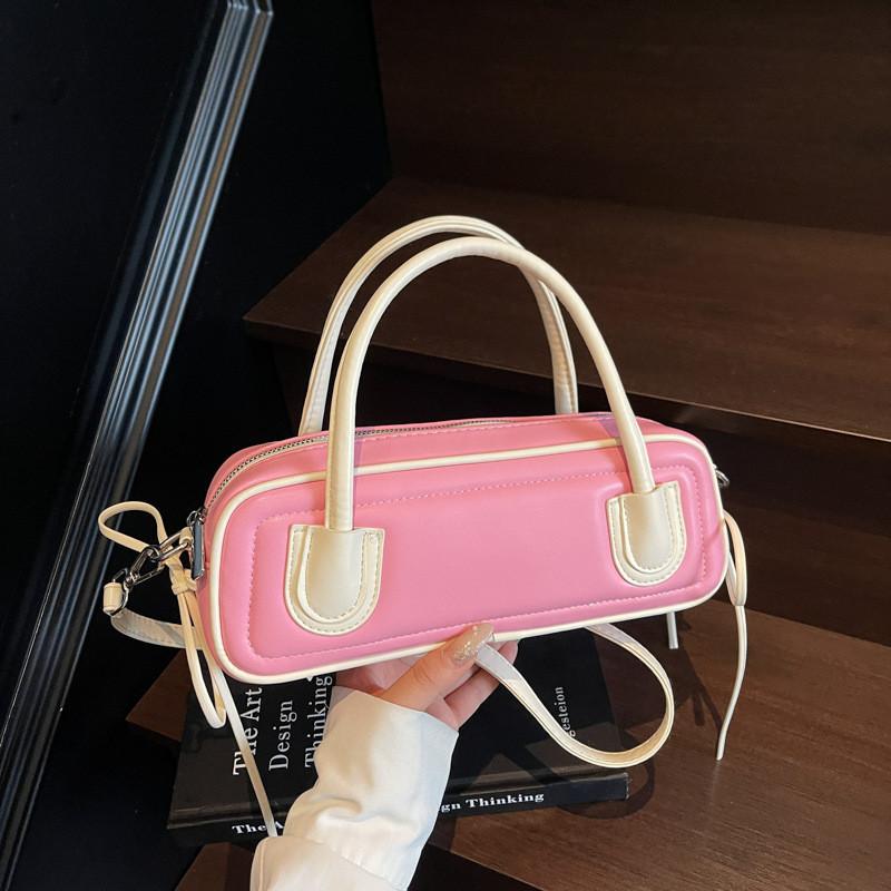 Minimalist Pu Crossbody Bag For Women With Contrasting Color Details For Daily Use