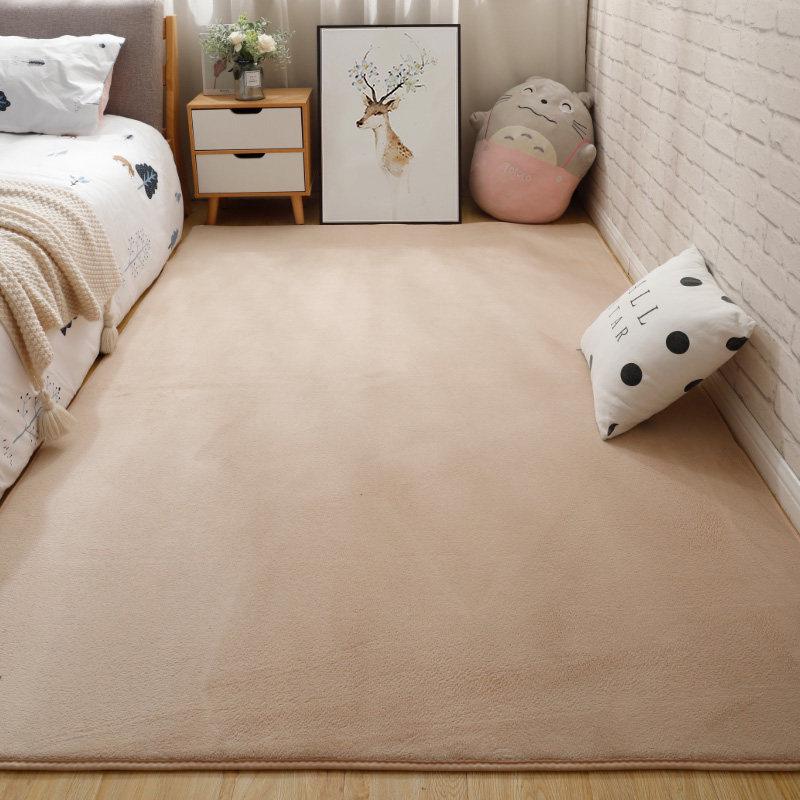 Tappeto Antiscivolo in Pile di Corallo Monocolore - Tappeto Morbido a Pelo Corto per Camera da Letto e Soggiorno