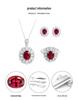 Europäisches und amerikanisches Retro Hof-Eiförmiges Rubin-Schmuckset mit 3-Karat Taubenblutrotem Zucht-Rubin in S925 Silber.