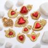1 Piece 304 Stainless Steel Pendant Charm Red Heart Enamel 18K Gold Plated For DIY Necklace Bracelet Jewelry Making Findings
