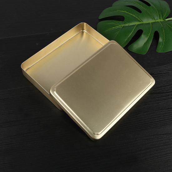 Aluminum Rectangle Box Food Single-layer School Lunch Container Snack Storage