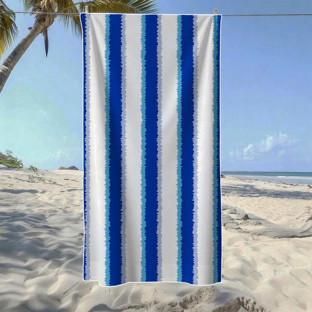 

Classic vertical stripes Beach Towel, Soft Quick-Drying, Perfect For Portable Outdoor Travel, Swimming, Camping And Summer Beach W40*H60(CM)