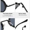  New Retro Round Punk Women Sunglasses Fashion Gradient Leopard Tea Shades UV400 Men Sun Glasses