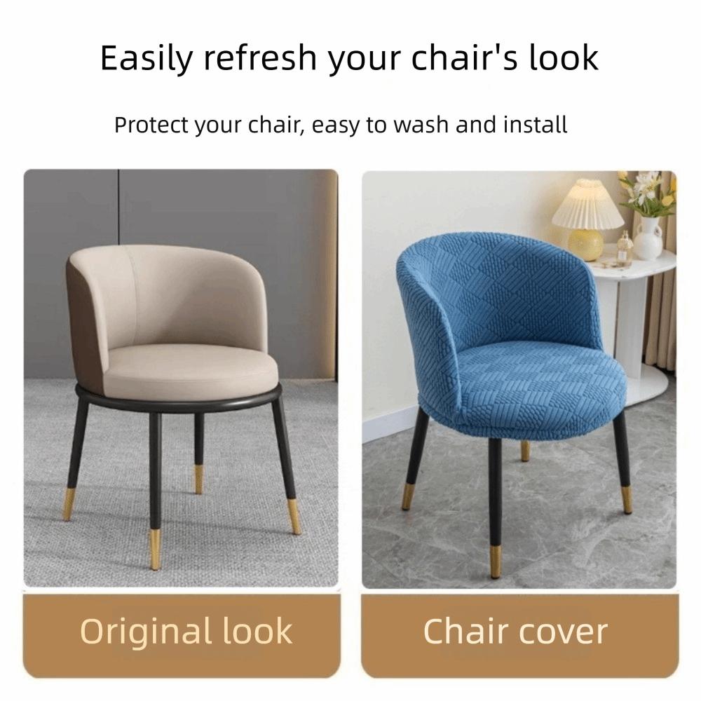 Arc-Shaped Curved Armchair Elastic Dining Chair Slipcover Nordic Chair Cover  For Home Living Room